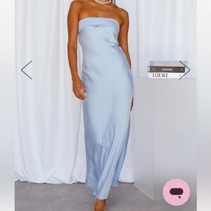 Hello Molly Coolness Calling satin maxi dress blue